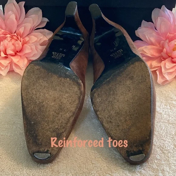 Vintage ESCADA Brown Suede Heels - Picture 10 of 16